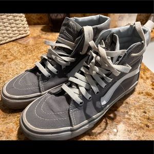 Grey High Top Canvas Vans.